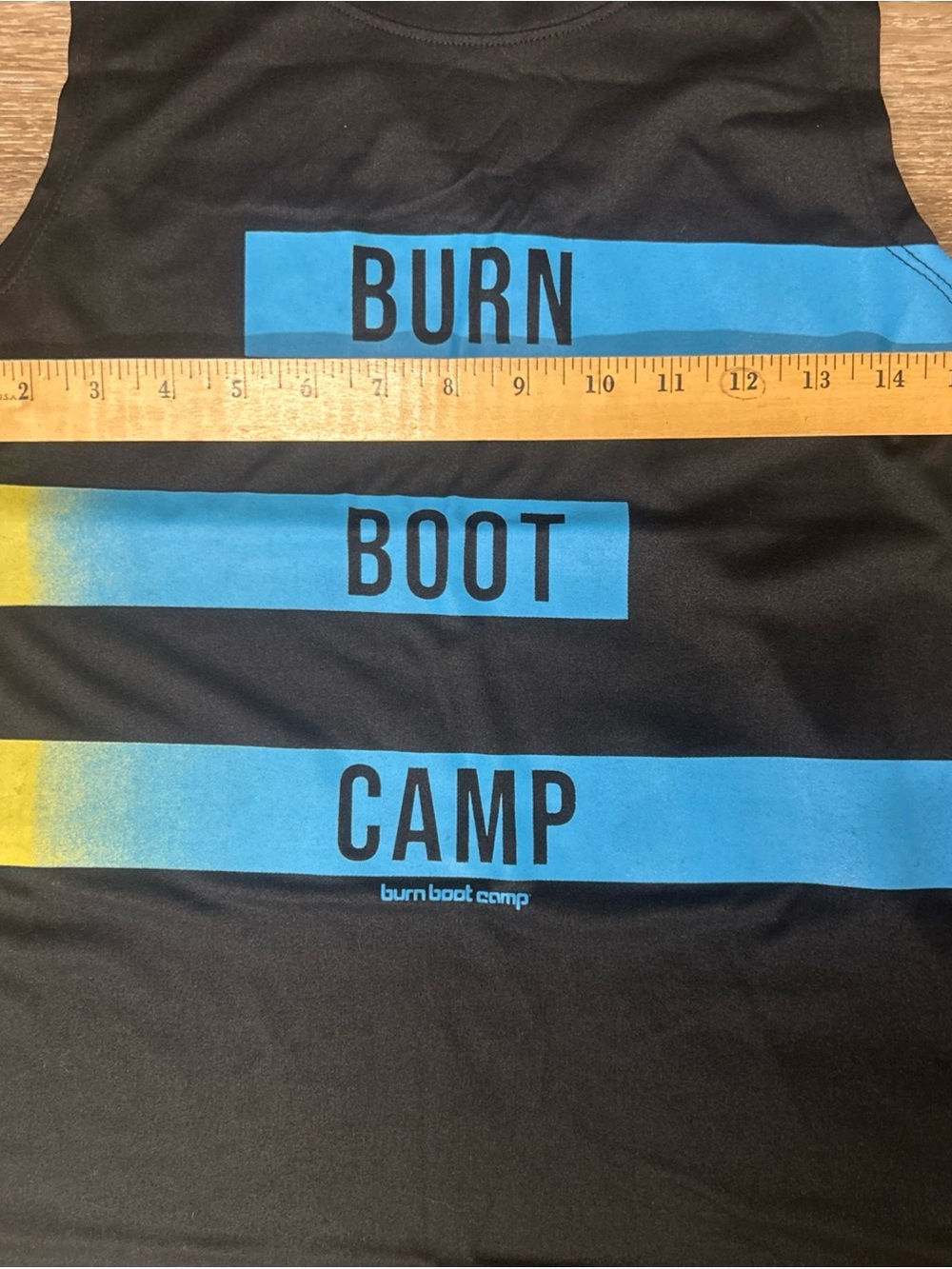 Burn Boot Camp Women’s Small Black Muscle Tank Top With Blue And Yellow Logo - Picture 4 of 6